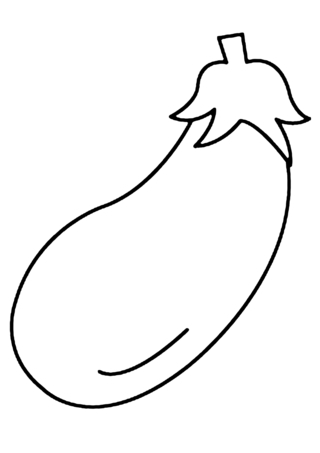 Eggplant 01 - Coloring pages of flowers, fruits, and vegetables - Coloring book - 10doigts.com