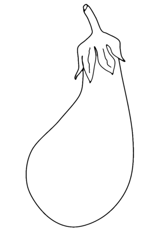 Eggplant 02 - Coloring pages of flowers, fruits, and vegetables - Coloring book - 10doigts.com