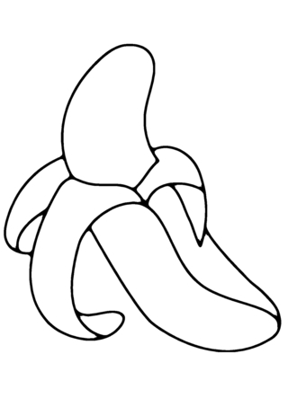 Banana 01 - Coloring pages of flowers, fruits, and vegetables - Coloring book - 10doigts.com