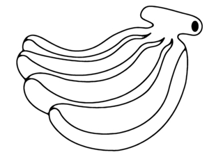 Bananas 01 - Coloring pages of flowers, fruits, and vegetables - Coloring book - 10doigts.com