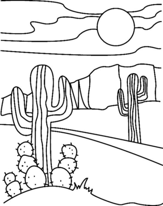 Cactus 01 - Coloring pages of flowers, fruits, and vegetables - Coloring book - 10doigts.com