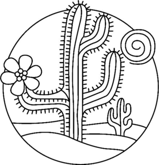 Cactus 02 - Coloring pages of flowers, fruits, and vegetables - Coloring book - 10doigts.com