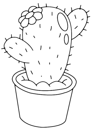 Cactus 03 - Coloring pages of flowers, fruits, and vegetables - Coloring book - 10doigts.com