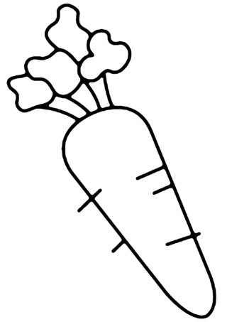 Carrot 01 - Coloring pages of flowers, fruits, and vegetables - Coloring book - 10doigts.com