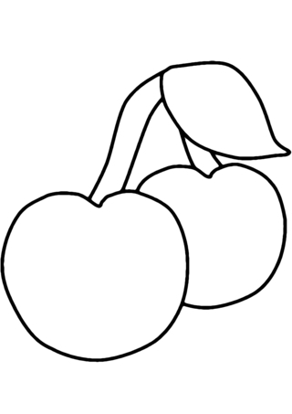 Cherries 02 - Coloring pages of flowers, fruits, and vegetables - Coloring book - 10doigts.com