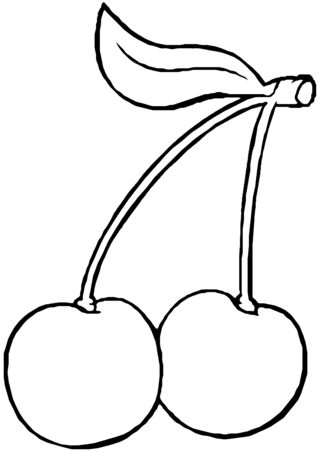 Cherries 03 - Coloring pages of flowers, fruits, and vegetables - Coloring book - 10doigts.com