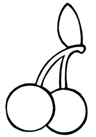 Cherries 04 - Coloring pages of flowers, fruits, and vegetables - Coloring book - 10doigts.com