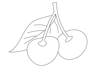 Cherries 05 - Coloring pages of flowers, fruits, and vegetables - Coloring book - 10doigts.com