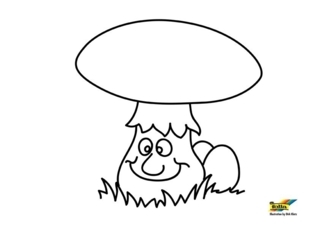 Mushroom 04 - Coloring pages of flowers, fruits, and vegetables - Coloring book - 10doigts.com