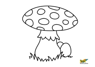 Mushroom 05 - Coloring pages of flowers, fruits, and vegetables - Coloring book - 10doigts.com