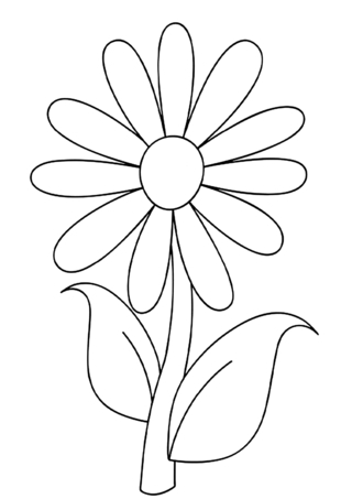 Flower 001 - Coloring pages of flowers, fruits, and vegetables - Coloring book - 10doigts.com