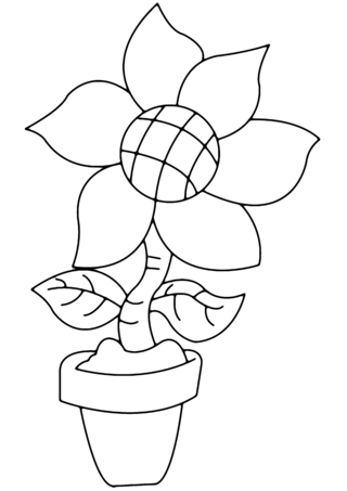 Flower 005 - Coloring pages of flowers, fruits, and vegetables - Coloring book - 10doigts.com