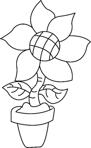 Flower 011 - Coloring pages of flowers, fruits, and vegetables - Coloring book - 10doigts.com