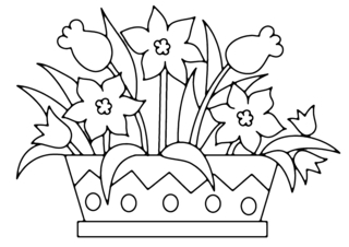 Flowers 003 - Coloring pages of flowers, fruits, and vegetables - Coloring book - 10doigts.com