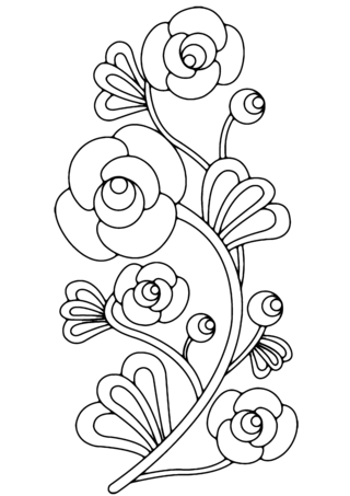 Flowers 012 - Coloring pages of flowers, fruits, and vegetables - Coloring book - 10doigts.com
