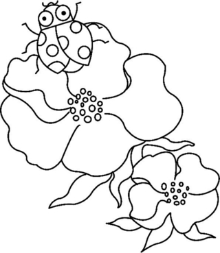 Flowers and Ladybugs 01 - Coloring pages of flowers, fruits, and vegetables - Coloring book - 10doigts.com