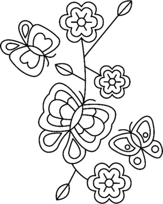 Flowers and Butterflies 04 - Coloring pages of flowers, fruits, and vegetables - Coloring book - 10doigts.com