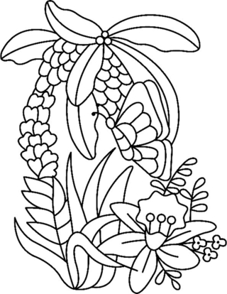 Flowers and Butterflies 06 - Coloring pages of flowers, fruits, and vegetables - Coloring book - 10doigts.com