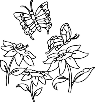 Flowers and Butterflies 07 - Coloring pages of flowers, fruits, and vegetables - Coloring book - 10doigts.com