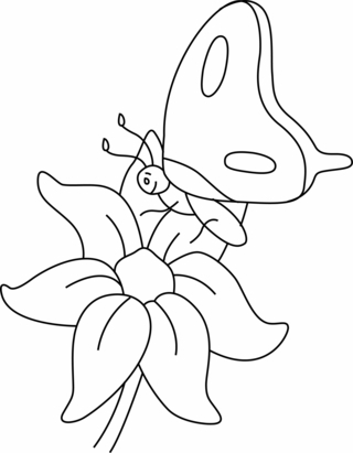 Flowers and Butterflies 08 - Coloring pages of flowers, fruits, and vegetables - Coloring book - 10doigts.com