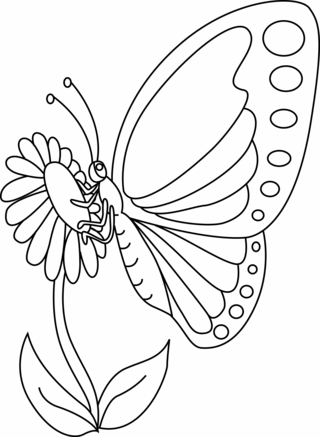 Flowers and butterflies 12 - Coloring pages of flowers, fruits, and vegetables - Coloring book - 10doigts.com