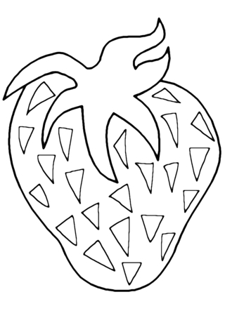 Strawberry 01 - Coloring pages of flowers, fruits, and vegetables - Coloring book - 10doigts.com