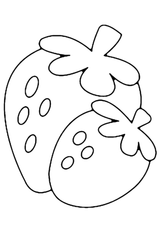 Strawberries 01 - Coloring pages of flowers, fruits, and vegetables - Coloring book - 10doigts.com