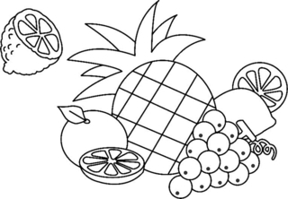 Fruits 01 - Coloring pages of flowers, fruits, and vegetables - Coloring book - 10doigts.com
