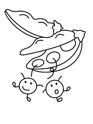 Peas 01 - Coloring pages of flowers, fruits, and vegetables - Coloring book - 10doigts.com