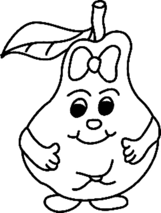 Pear 01 - Coloring pages of flowers, fruits, and vegetables - Coloring book - 10doigts.com