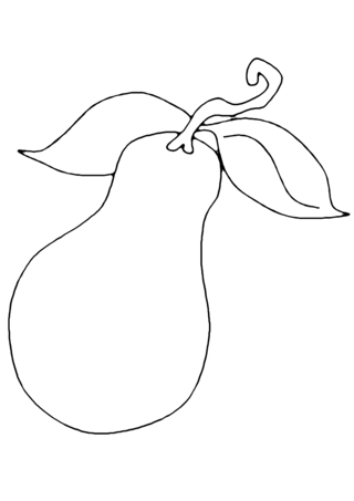 Pear 03 - Coloring pages of flowers, fruits, and vegetables - Coloring book - 10doigts.com