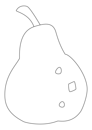 Pear 04 - Coloring pages of flowers, fruits, and vegetables - Coloring book - 10doigts.com