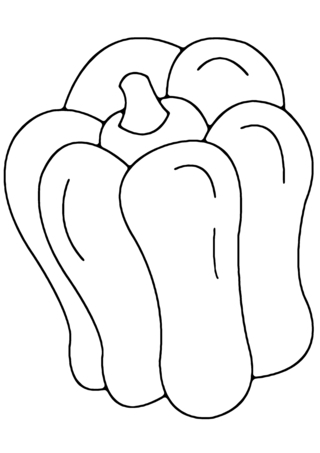 Pepper 01 - Coloring pages of flowers, fruits, and vegetables - Coloring book - 10doigts.com