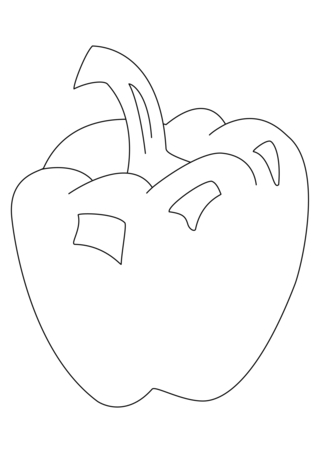 Pepper 03 - Coloring pages of flowers, fruits, and vegetables - Coloring book - 10doigts.com