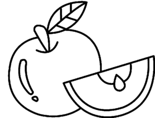 Apple 02 - Coloring pages of flowers, fruits, and vegetables - Coloring book - 10doigts.com