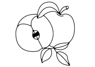 Apple 03 - Coloring pages of flowers, fruits, and vegetables - Coloring book - 10doigts.com