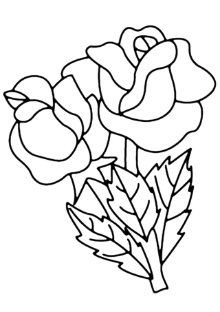 Roses 03 - Coloring pages of flowers, fruits, and vegetables - Coloring book - 10doigts.com