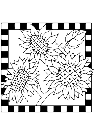 Sunflowers 04 - Coloring pages of flowers, fruits, and vegetables - Coloring book - 10doigts.com