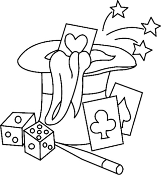 Magia 01 - Coloreables de oficios - Coloreables - 10doigts.com