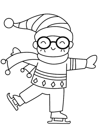 Skater 01 - Olympic Games Sports Coloring Pages - Coloring book - 10doigts.com