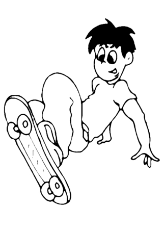 Skateboard 01 - Olympic Games Sports Coloring Pages - Coloring book - 10doigts.com