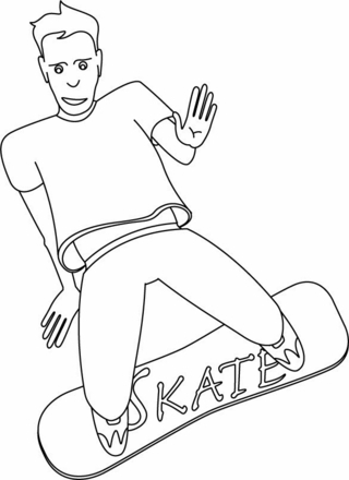 Skateboard 02 - Olympic Games Sports Coloring Pages - Coloring book - 10doigts.com