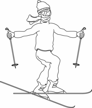 Ski 01 - Olympic Games Sports Coloring Pages - Coloring book - 10doigts.com