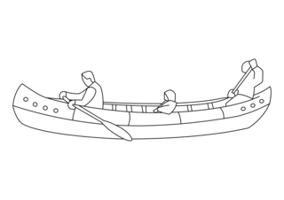 Canoe 01 - Vehicle coloring pages - Coloring book - 10doigts.com