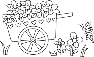 Charette 01 - Vehicle coloring pages - Coloring book - 10doigts.com