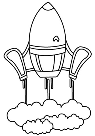 Rocket 01 - Vehicle coloring pages - Coloring book - 10doigts.com