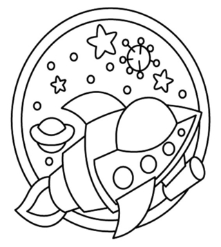 Rocket 03 - Vehicle coloring pages - Coloring book - 10doigts.com