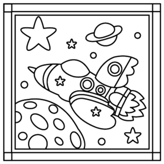 Rocket 04 - Vehicle coloring pages - Coloring book - 10doigts.com