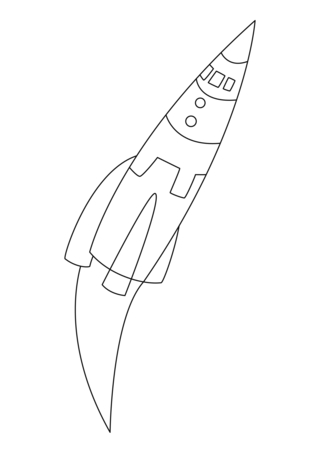 Rocket 08 - Vehicle coloring pages - Coloring book - 10doigts.com