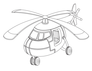 Helicopter 07 - Vehicle coloring pages - Coloring book - 10doigts.com